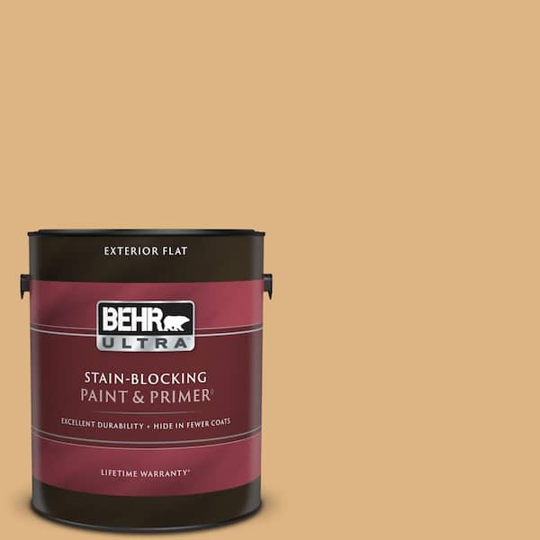 BEHR ULTRA 1 gal. Home Decorators Collection #HDC-CL-18 Cellini Gold Flat Exterior Paint & Primer