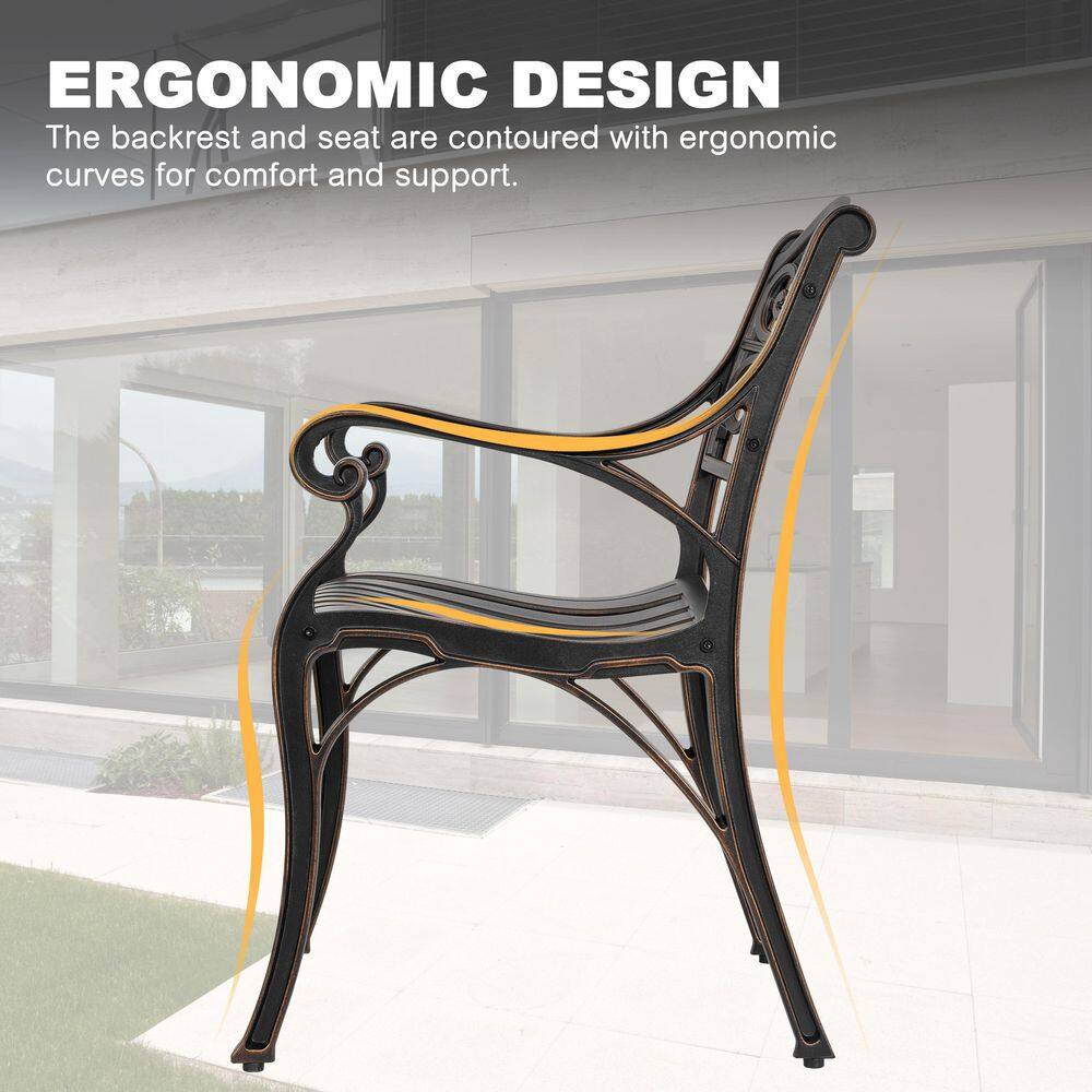 Close-up of the ergonomic design of the outdoor chair.