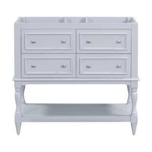 36 in. W x 18 in. D x 33 in. H Bath Vanity Cabinet without Top in Light Blue, Storage Cabinet with 4 Drawers and Doors