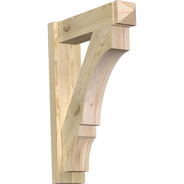 Ekena Millwork 6 in. x 30 in. x 22 in. Douglas Fir Balboa Arts and Crafts Rough Sawn Outlooker