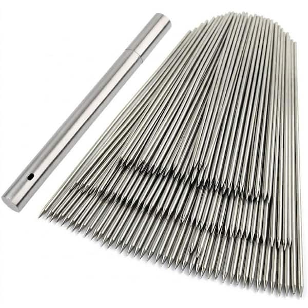 13 in. Metal Barbecue Skewers 100 Pices Stainless Steel Reusable Needle Sticks for Outdoor Cooking BBQ Party Kitchen