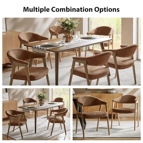 JAYDEN CREATION Elisa Rust Polyester Mid-Century Modern Dinning
