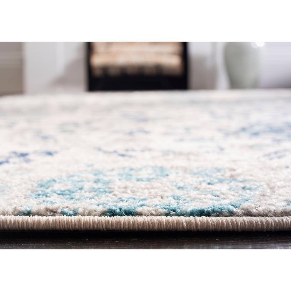Madison Collection 10' Square Reversible Area Rug in Cream & Light Grey