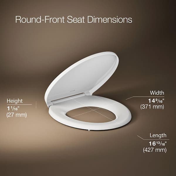 Glissade Round ReadyLatch Quiet-Close Toilet Seat in White