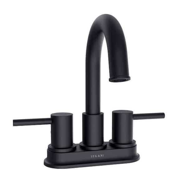 St. Lucia 2-Handle 4" Centerset Bathroom Faucet in Matte Black