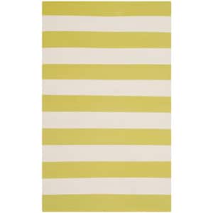 Montauk Green/Ivory Doormat 3 ft. x 4 ft. Striped Area Rug