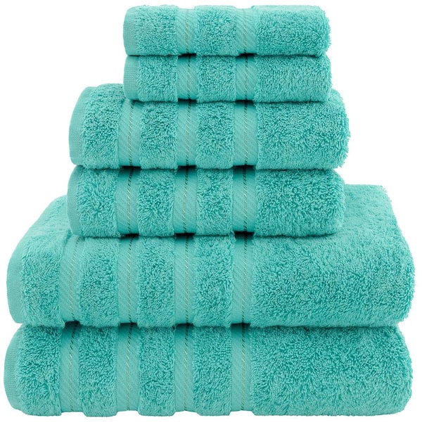 Shop Adrien Super Soft 6 Piece Cotton Towel Set Teal, Bath Towels