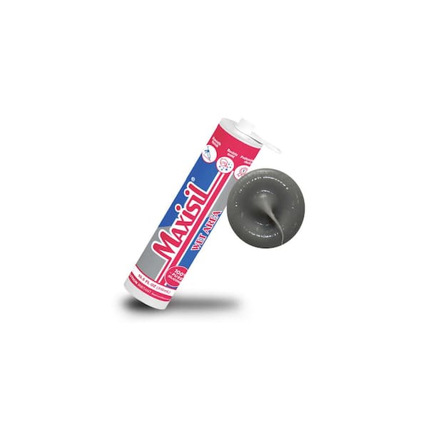 Glass Warehouse Maxisil 10.5 oz. Grey Standard Tube Kitchen and Bath Silicone Sealant Tube (4 Pack)