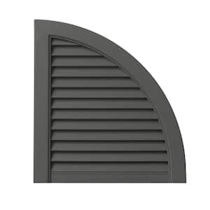 15 in. x 16 in. Polypropylene Open Louvered Design in Spanish Moss Arch Shutter Tops Pair