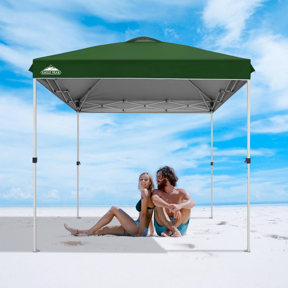 Green 8 ft x 8 ft Water-Resistant Pop-Up Canopy Tent