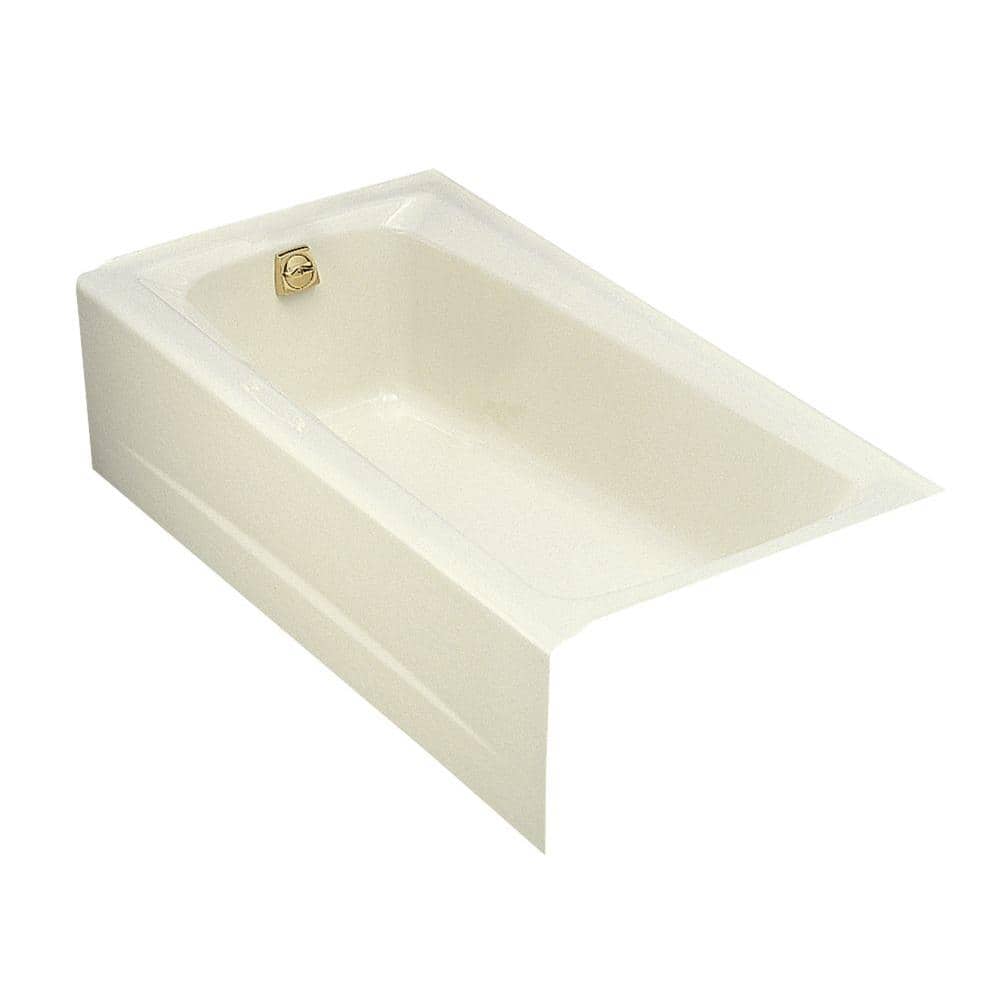 Mendota 60 in. x 32 in. Soaking Bathtub with Left-Hand Drain in Biscuit
