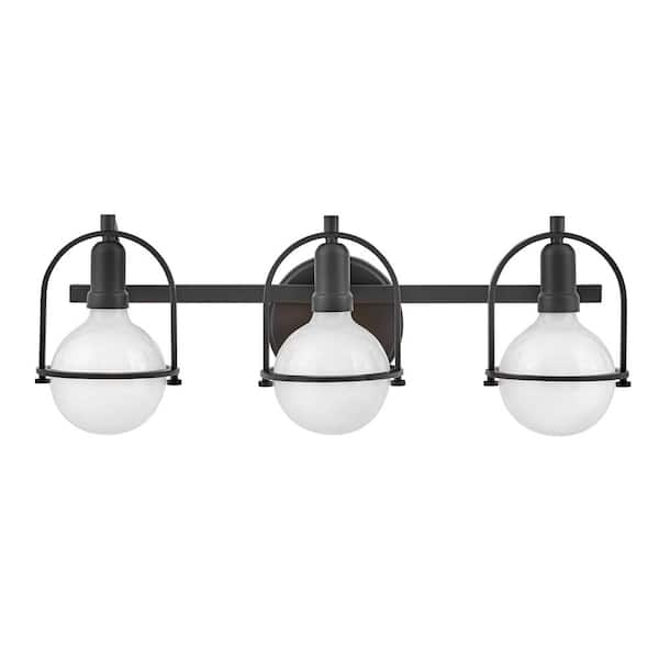 HINKLEY Somerset 25.0 in. 3-Light Black Vanity Light