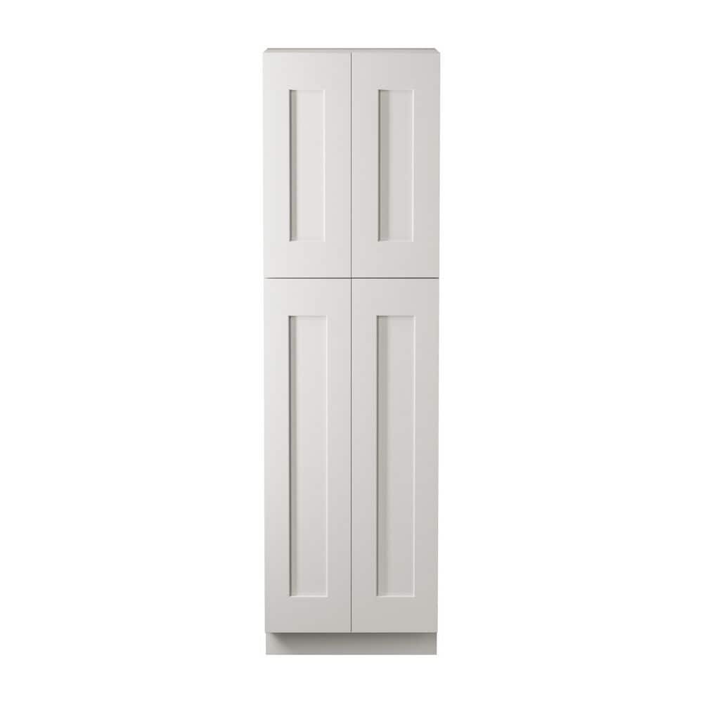 24 in. W x 24 in. D x 84 in. H Plywood Ready to Assemble Floor Base Kitchen Cabinet in White with 5 Shelves and 4 Doors price history on PriceWatchPro