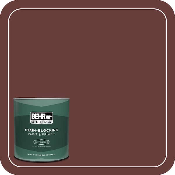 BEHR ULTRA 1 qt. #PPU2-01 Chipotle Paste Extra Durable Semi-Gloss Enamel Interior Paint & Primer