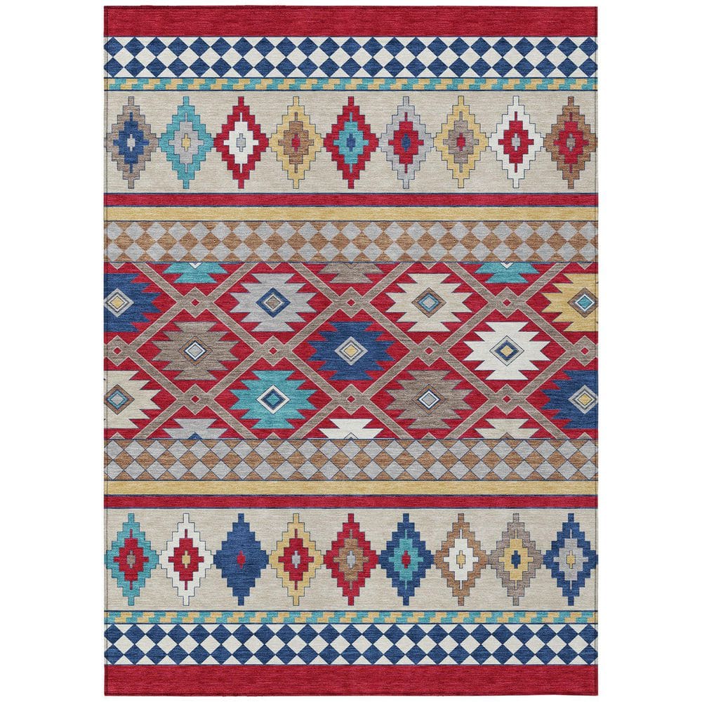 Chantille Machine Washable Indoor/Outdoor Abstract ACN2519 Red 8 ft. x 10 ft. Area Rug price history on PriceWatchPro