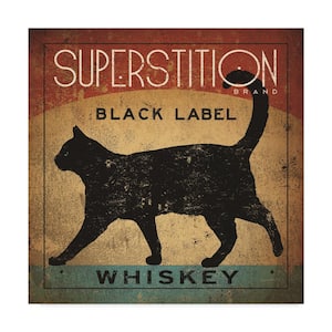 Superstition Black Label Whiskey Cat by Ryan Fowler Hidden Frame 14 in. x 14 in.
