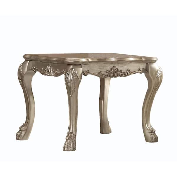Acme Furniture Dresden 28 in. Gold Patina and Bone Short Other Wood End Table