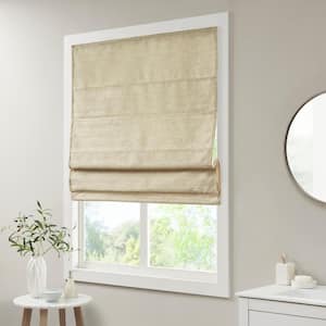 Leighton Taupe Cordless Printed Polyester 35 in. W x 64 in. L Room Darkening Roman Shade