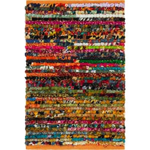 Braided Chindi Multi-Striped Multi 2 ft. x 3 ft. Accent Rug