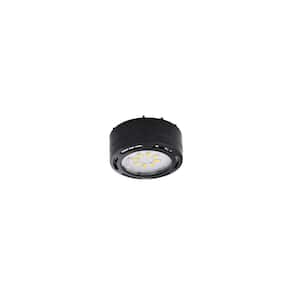 1-Light Black Round Under Cabinet LED Puck Lights