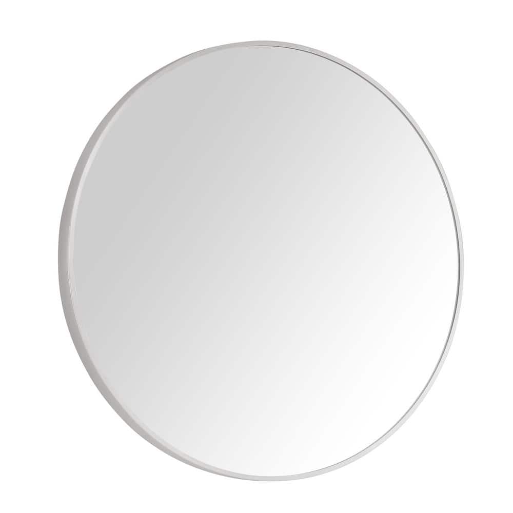 24" Round Silver and Gold Bathroom Vanity Mirror