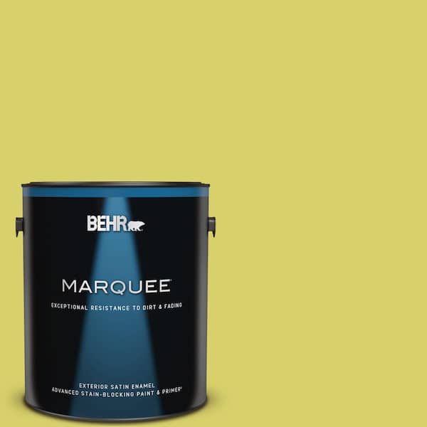 BEHR MARQUEE 1 gal. #P340-4 Lime Tree Satin Enamel Exterior Paint & Primer