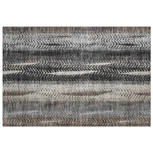 Dream Shag Premium Machine Washable Abstract ADS693 Brown 3 ft. x 4 ft. Area Rug