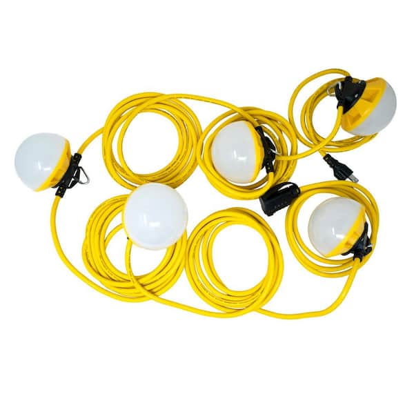 Southwire 12000 Lumens LED String Light, 100 ft. Yellow 18/3 SJTW Power  Supply Cord 7175SW - The Home Depot