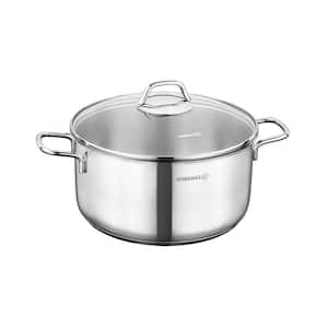 Perla 2-Piece 6.8 Liter Stainless Steel Casserole with Lid in Silver