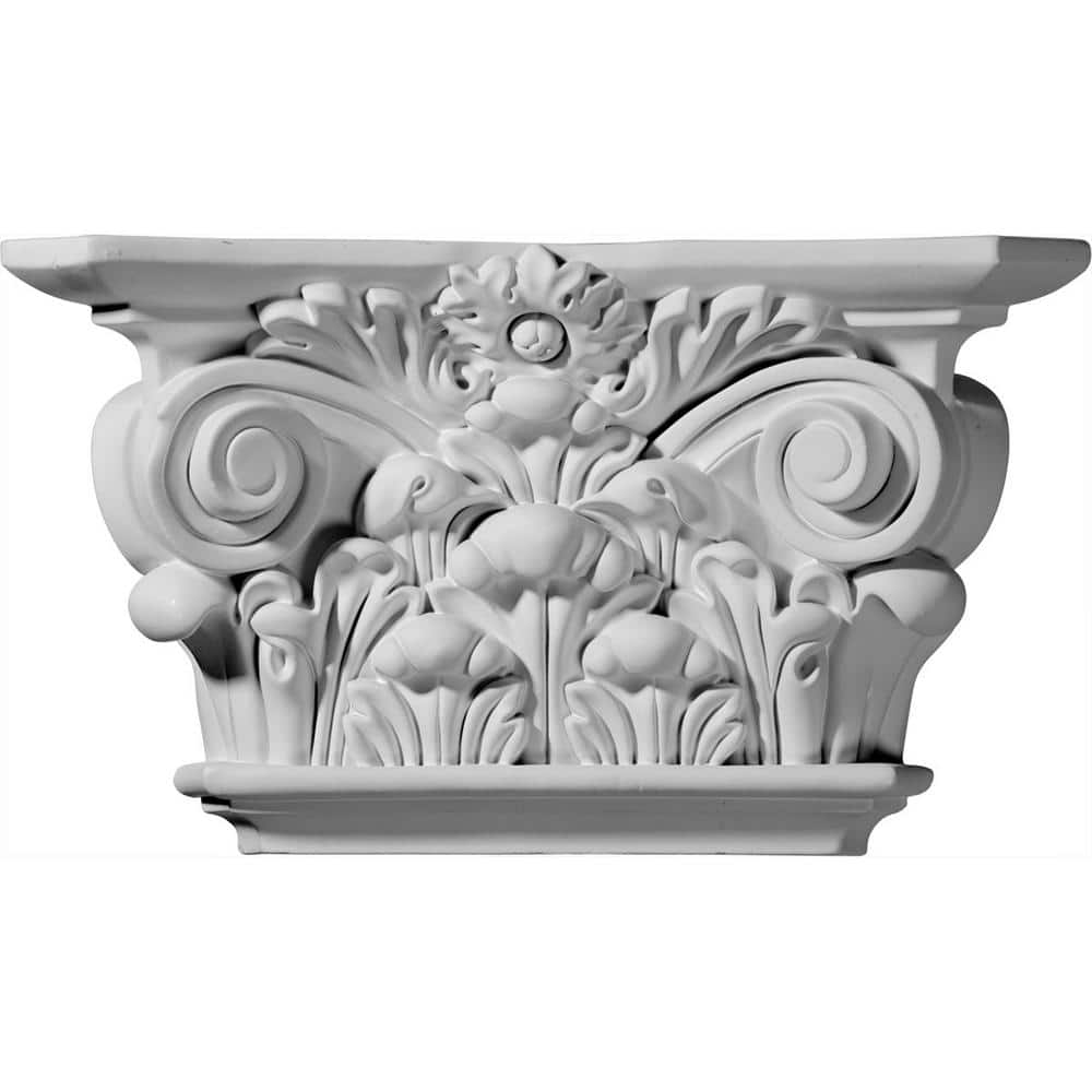 White Primed Polyurethane Acanthus Leaf Capital