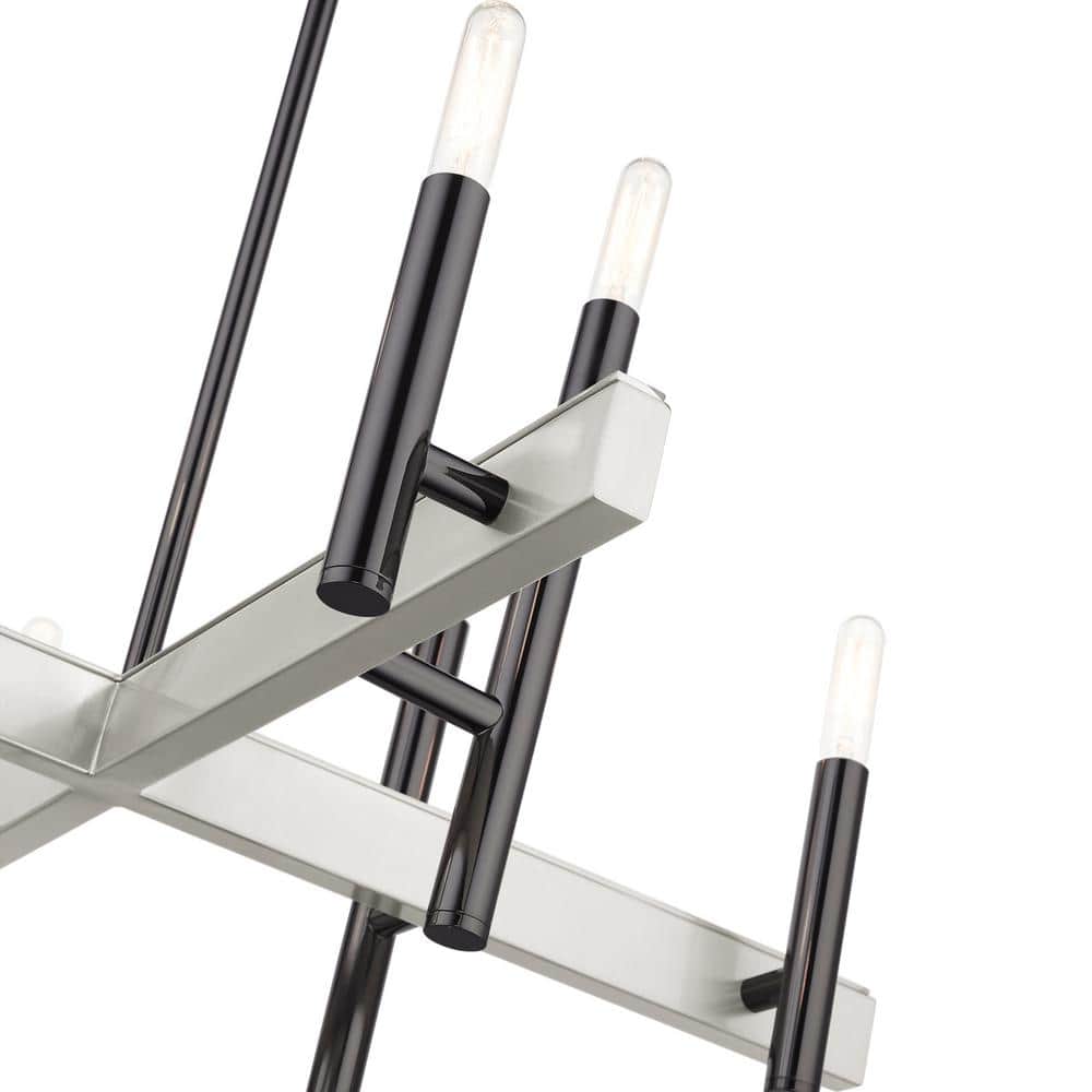 Denmark 8-Light Black Chrome Candelabra Chandelier