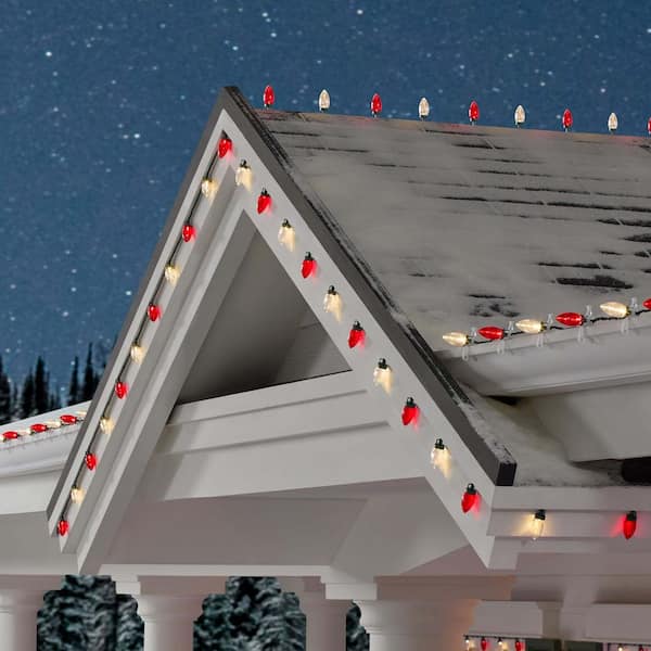 100 Count Red/Warm White C9 LED Lights