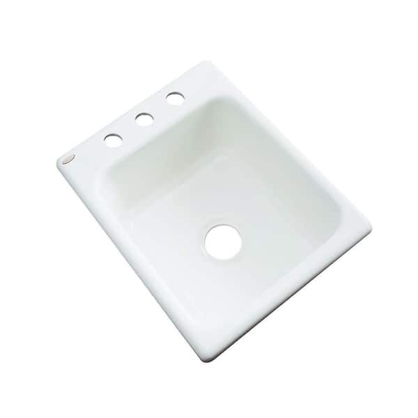 Thermocast Crisfield White Acrylic 17 in. 3-Hole Drop-in Bar Sink