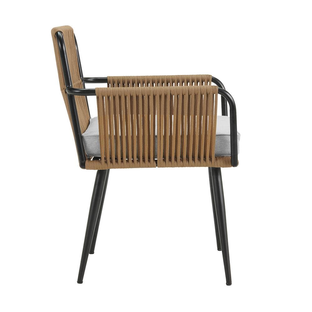 Alburgh 25.59" Light Gray Cushioned Outdoor Dining Chair Set