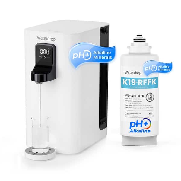 K19-SFK Countertop Reverse Osmosis System with Alkaline Minerals, 5-Stage, 3:1 Pure Drain, Reduces PFAS, No Installation