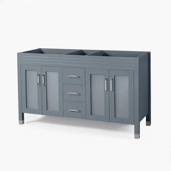 Noble House Halston 60 in. W x 22 in. D Bath Vanity Cabinet Only in Grey