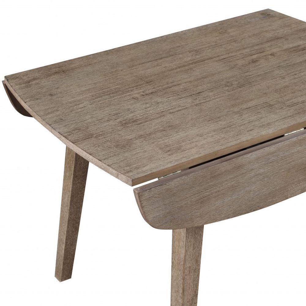 Gray Rubberwood 3-Piece Drop Leaf Dining Set