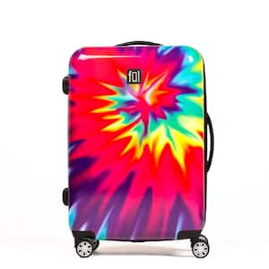 Tie-Dye Swirl 20 in. ABS Hard Case Upright Expandable Spinner Rolling Luggage Suitcase