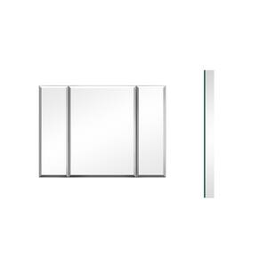 36 in. W x 26 in. H Large Rectangular Silver Aluminum Recessed/Surface Mount Medicine Cabinet with Mirror