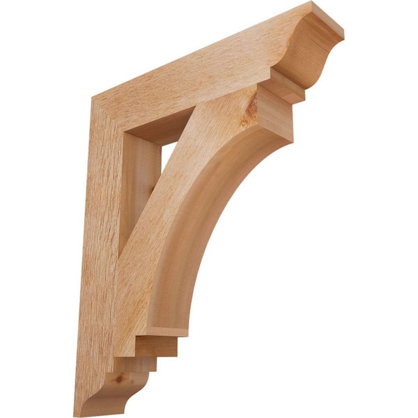 Ekena Millwork 4 in. x 24 in. x 20 in. Western Red Cedar Imperial Traditional Rough Sawn Bracket