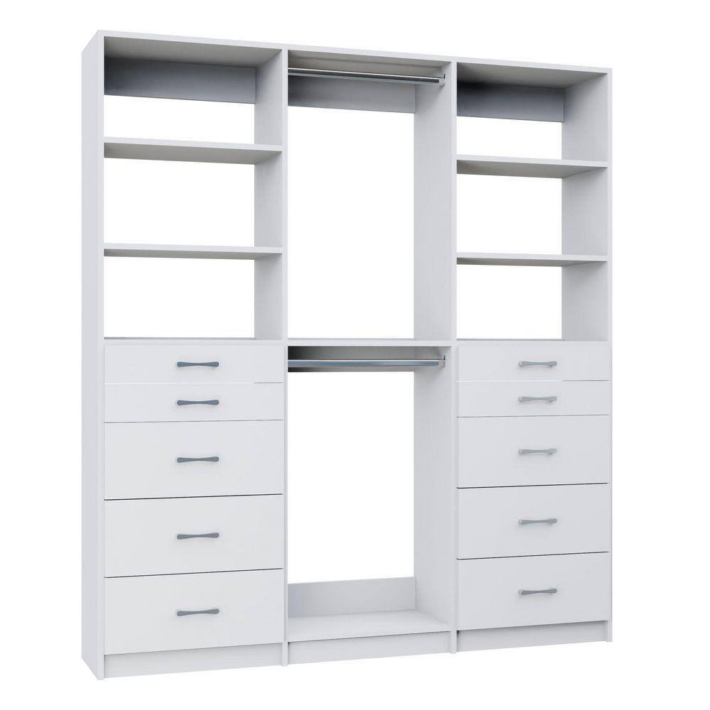 ホワイトスカイヴェールコーデ トップス＆ボトムス＆アクセサリー3点セット MODULAR CLOSETS Alto Collection 88.5 in. W White Tower System 2 5