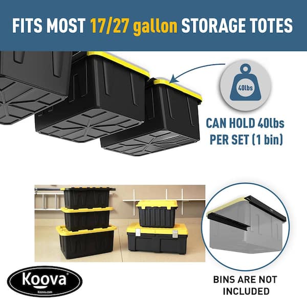 KOOVA 3 in. W x 2 in. H x 26 in. D Three Bin Rack Adjustable