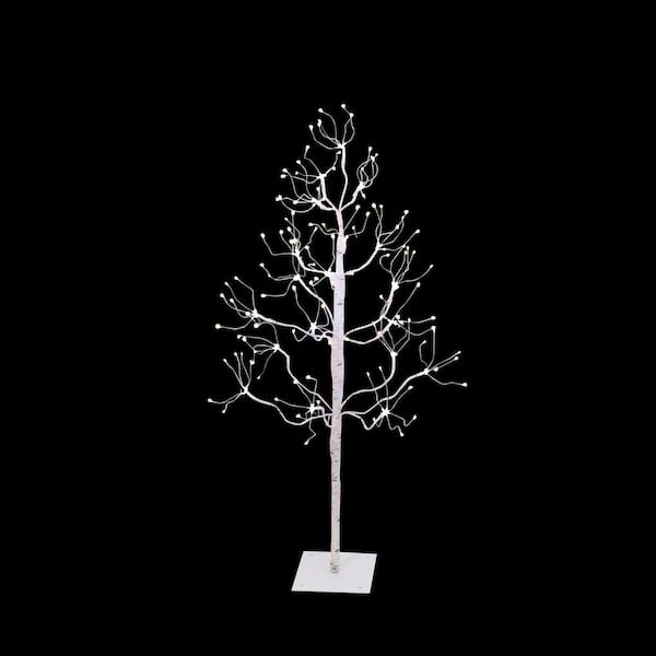 GERSON INTERNATIONAL 36 in. Tall White Electric Birch Tree with 228 Warm and Cool White LED Lights, 5 Functions