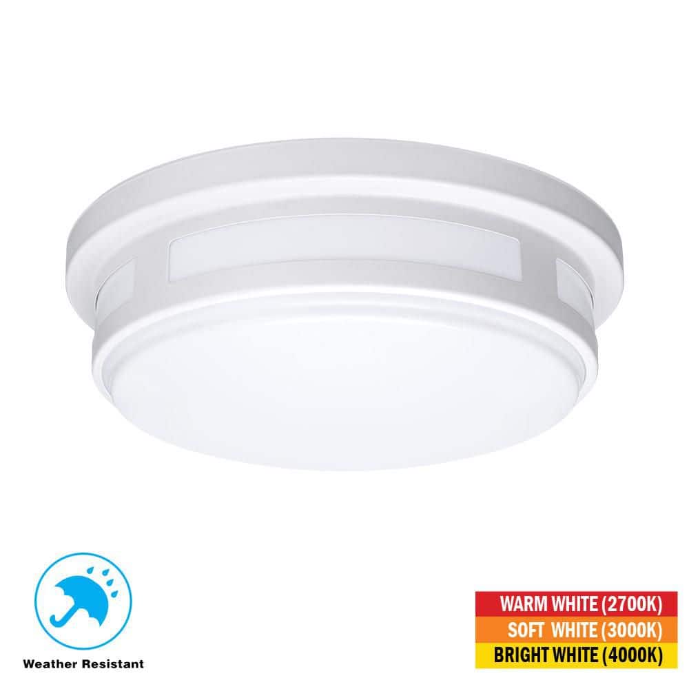 11 in. White LED Indoor Outdoor Ceiling Light Flush Mount Adjustable CCT 830LM 12.5W Wet Rated Front Entry Side Door price history on PriceWatchPro
