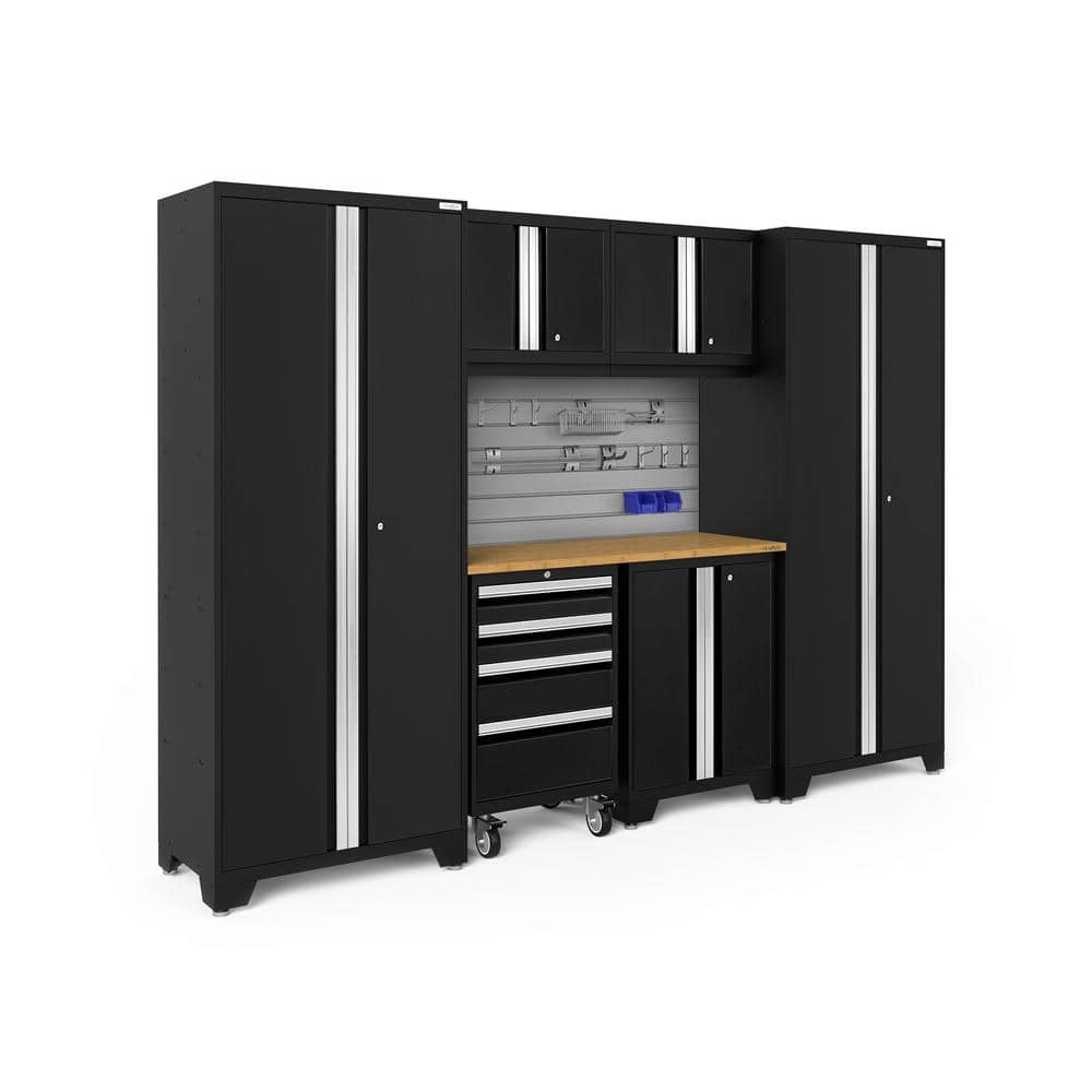 Bold Series 108 in. W x 76.75 in. H x 18 in. D 24-Gauge Steel Garage Cabinet Set in Black (7-Piece) price history on PriceWatchPro