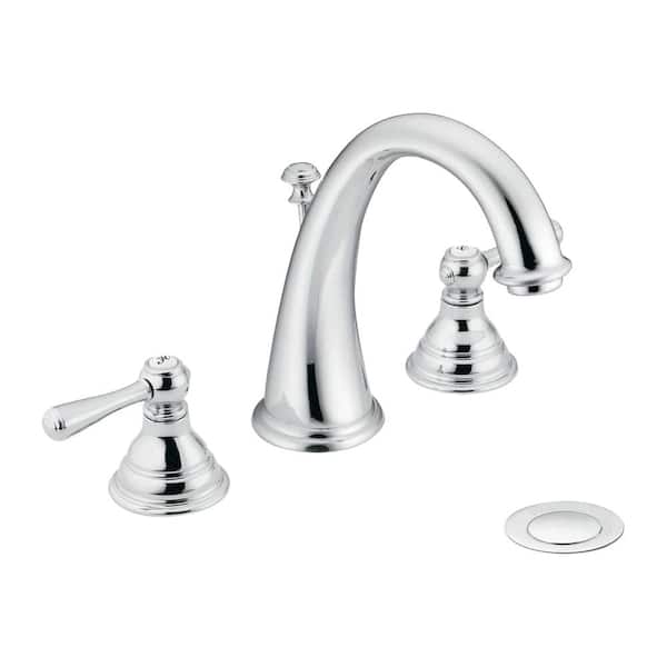 MOEN Kingsley 8 in. Widespread 2-Handle High-Arc Bathroom Faucet Trim Kit in Chrome (Valve Not Included)