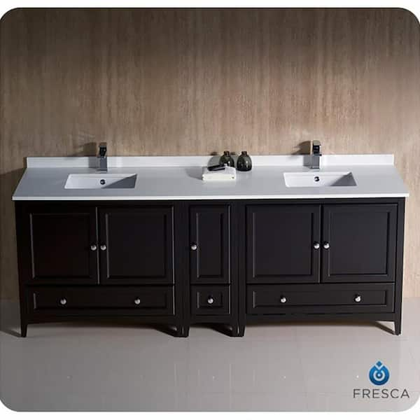 Fraser  70 inch Espresso Double Vessel Sink Vanity Set