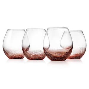19 oz. Crystal Stemless Wine Glasses Set (Set of 4)