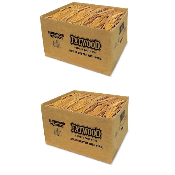 BETTER WOOD PRODUCTS Natural Hand Split Fatwood 25 lbs. Firestarter (2-Pack)