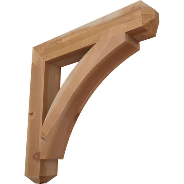Ekena Millwork 5.5 in. x 38 in. x 38 in. Western Red Cedar Thorton Craftsman Smooth Bracket